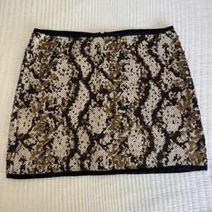 fab'rik Black and Gold Sequin Mini Skirt